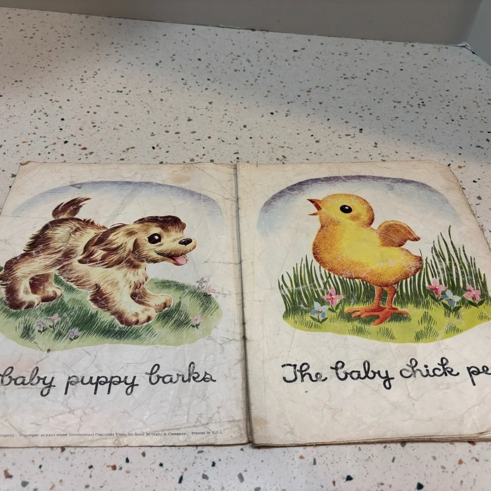 Vintage 1940s CLOTH Baby Animals Children’s Book by Tony‎ Brice